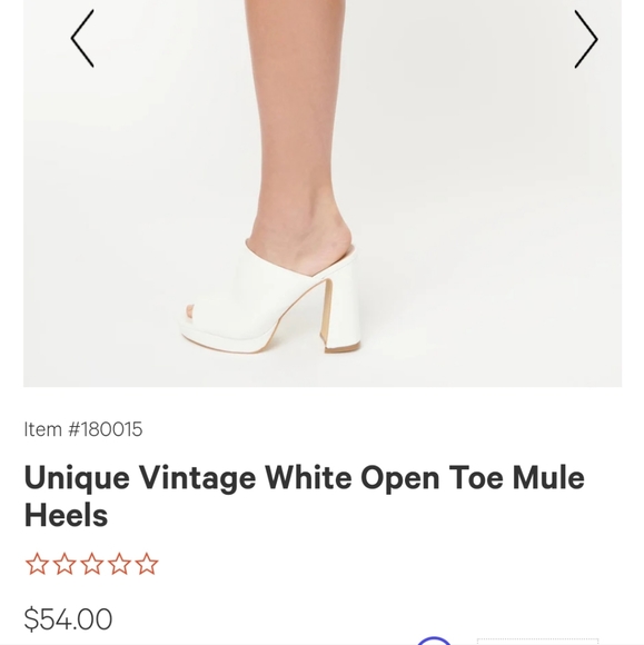 White Open Toe Mule Heels - Picture 5 of 5